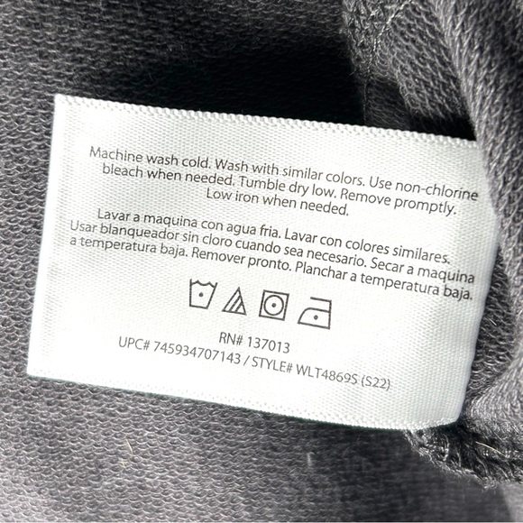 Wildfox Statement Sweatshirt Easy Does It XS Split Sides Charcoal Gray Rainbow - Picture 9 of 11